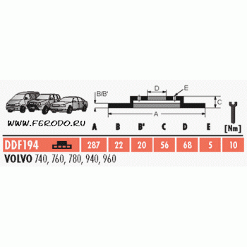 Тормозной диск FERODO DDF194