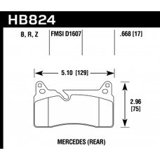Колодки тормозные HB824R.668 HAWK Street Race Mercedes-Benz SLS AMG  задние