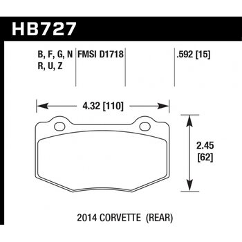 Колодки тормозные HB727R.592 HAWK Street Race; 15mm