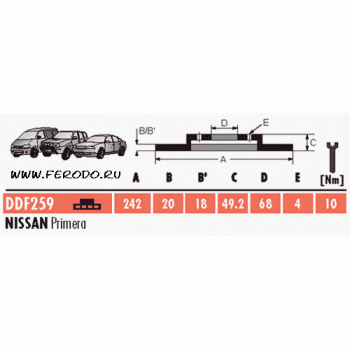 Тормозной диск FERODO DDF259