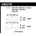 Колодки тормозные HB279F.594 HAWK HPS; 15mm