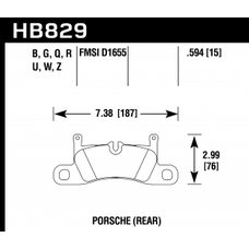 Колодки тормозные HB829R.594 HAWK Street Race Porsche 911 Carrera задние