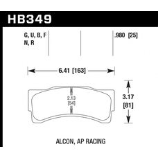 Колодки тормозные HB349G1.18 HAWK DTC-60; Acura/Honda (Rear) 30mm