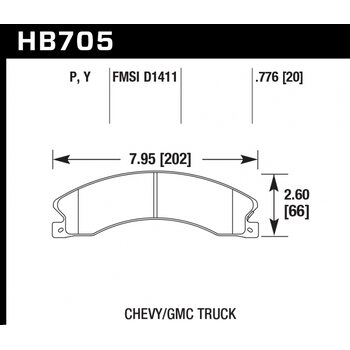 Колодки тормозные HB705Y.776 HAWK LTS  Chevrolet Silverado 2011-2013