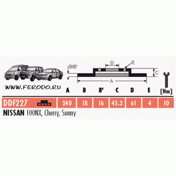 Тормозной диск FERODO DDF227