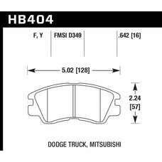 Колодки тормозные HB404Y.642 HAWK LTS; 17mm