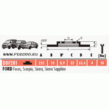 Тормозной диск FERODO DDF281