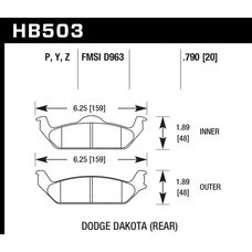 Колодки тормозные HB503P.790 HAWK SuperDuty; 20mm