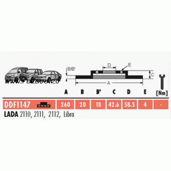 Тормозной диск FERODO DDF1147 вент. R14