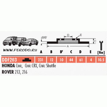 Тормозной диск FERODO DDF203