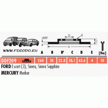 Тормозной диск FERODO DDF209