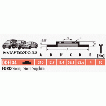 Тормозной диск FERODO DDF134