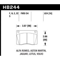 Колодки тормозные HB244F.624 HAWK HPS; 16mm