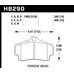 Колодки тормозные HB290H.606 HAWK DTC-05 Porsche 996/Boxster (Rear) 15 mm