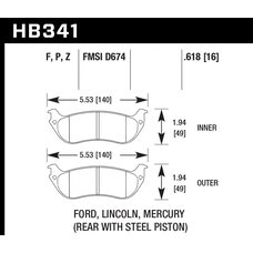 Колодки тормозные HB341P.618 HAWK SuperDuty; 16mm