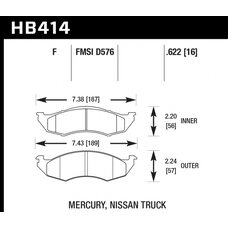 Колодки тормозные HB414F.622 HAWK HPS