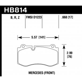 Колодки тормозные HB814R.668 HAWK Street Race Mercedes-Benz CL550  передние