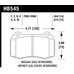 Колодки тормозные HB545Q.654 HAWK DTC-80; BMW 17mm