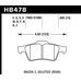 Колодки тормозные HB478B.605 HAWK Street 5.0 задние  FORD FOCUS 2 / MAZDA:3, 5