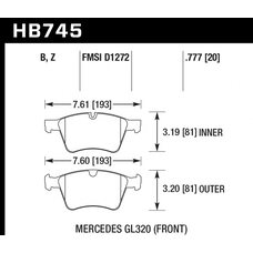 Колодки тормозные HB745Z.777 HAWK PC; 20mm