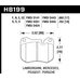 Колодки тормозные HB199EE.702 HAWK Blue 42; Porsche 18mm