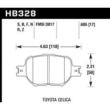 Колодки тормозные HB328R.685 HAWK Street Race; 18mm