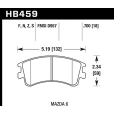 Колодки тормозные HB459N.700 HAWK HP Plus; 18mm