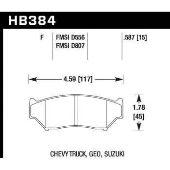 Колодки тормозные HB384F.587 HAWK HPS