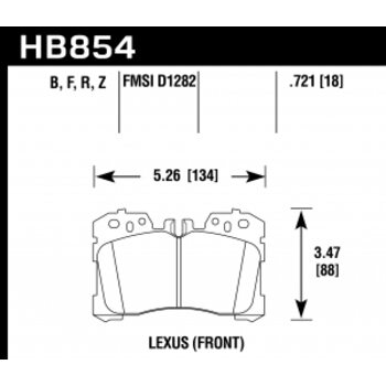 Колодки тормозные HB854Z.721 HAWK PC Lexus LS460  передние