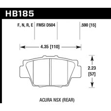 Колодки тормозные HB185R.590 HAWK Street Race; 15mm