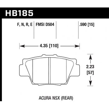 Колодки тормозные HB185R.590 HAWK Street Race; 15mm