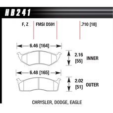 Колодки тормозные HB241Z.710 HAWK PC; 18mm