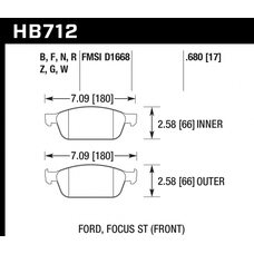 Колодки тормозные HB712R.680 HAWK Street Race; 17mm