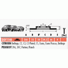 Тормозной диск FERODO DDF1140