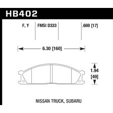 Колодки тормозные HB402Y.669 HAWK LTS