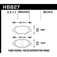 Колодки тормозные HB827B.653 HAWK HPS 5.0 Ford Explorer AWD (Mexico) задние