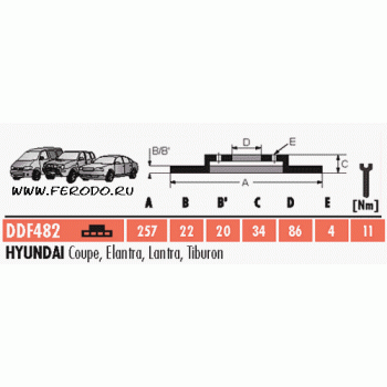 Тормозной диск FERODO DDF482
