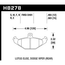 Колодки тормозные HB278R.465 HAWK Street Race; 12mm