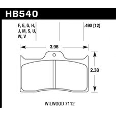 Колодки тормозные HB540J.490 HAWK DR-97; Wilwood 7112 13mm