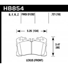 Колодки тормозные HB854R.721 HAWK Street Race Lexus LS460  передние
