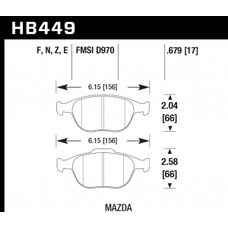 Колодки тормозные HB449E.679 HAWK Blue 9012 Focus SVT /Mazda