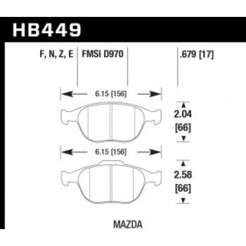 Колодки тормозные HB449E.679 HAWK Blue 9012 Focus SVT /Mazda