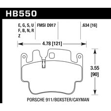 Колодки тормозные HB550R.634 HAWK Street Race; 16mm