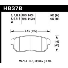 Колодки тормозные HB378R.565 HAWK Street Race