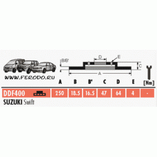 Тормозной диск SUZUKI SWIFT 1.3-1.6 89-01  FERODO DDF400