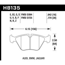 Колодки тормозные HB135EE.770 HAWK Blue 42; BMW 20mm