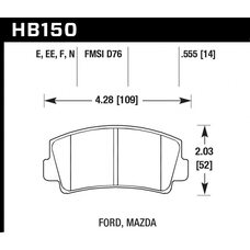 Колодки тормозные HB150EE.555 HAWK Blue 42; Mazda   14mm