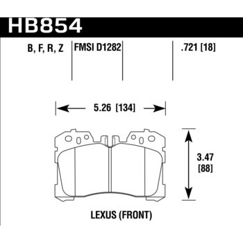 Колодки тормозные HB854F.721 HAWK HPS  Lexus LS (F4), LS350, LS500 2017->  передние