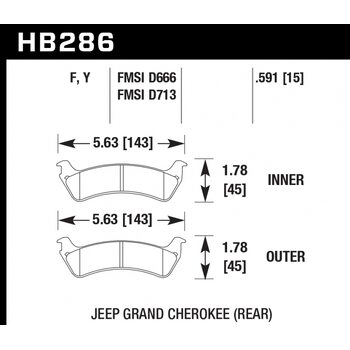Колодки тормозные HB286F.591 HAWK HPS