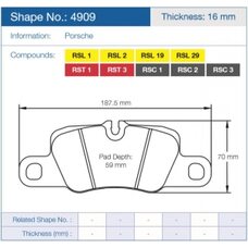 Колодки тормозные 4909-RST3 PAGID RST3